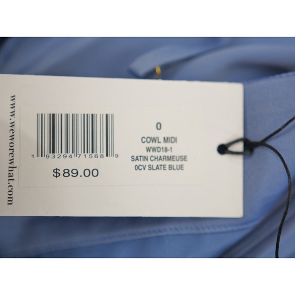 NWT WeWoreWhat Slate Blue Cowl Midi Dress size 0 - Picture 7 of 10